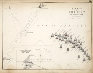 Map of the Battle of the Nile, published by William Blackwood and Sons, Edinburgh and London, 1848